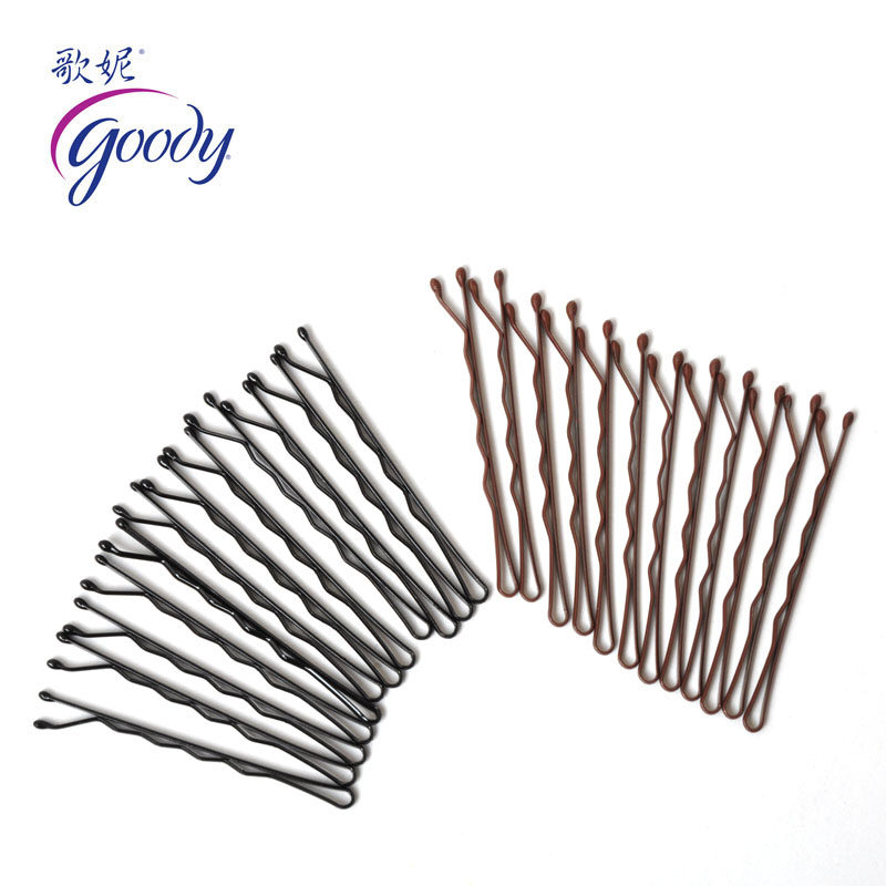 Goody/歌妮专柜正品 美国 发夹 发卡 一字夹 卡子 黑棕  24根