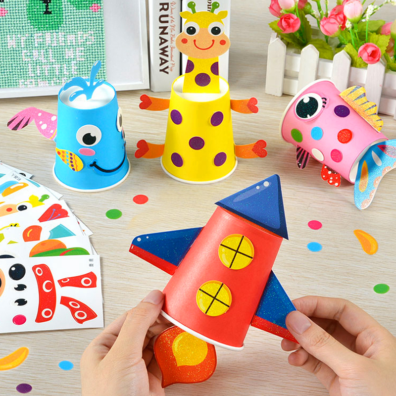 Children's handmade diy creative making material bag kindergarten cupcakes Sticky Stickers for Puzzle Girls Boy Toys