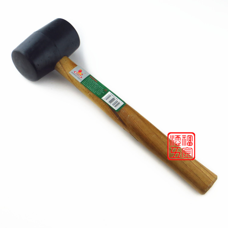 Power lion tools wooden handle rubber hammer Black hard rubber hammer Black rubber hammer Bottle hammer Rubber hammer W0165