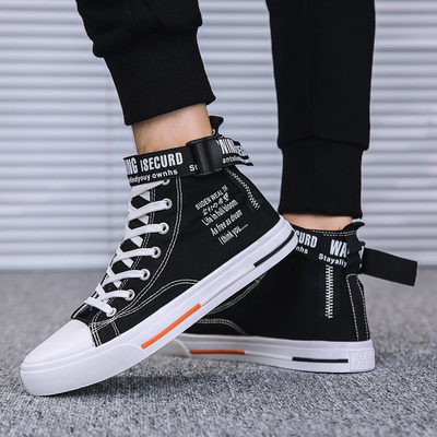 帆布鞋男韩版鞋子男高帮布鞋