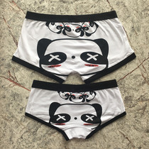 Couple panties violent bear cartoon pure cotton panties Korean version cute cute bear mens flat angle womens 