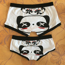 Cartoon cute Kung Fu panda underwear mens flat angle womens triangle sexy pure cotton couple underwear underwear