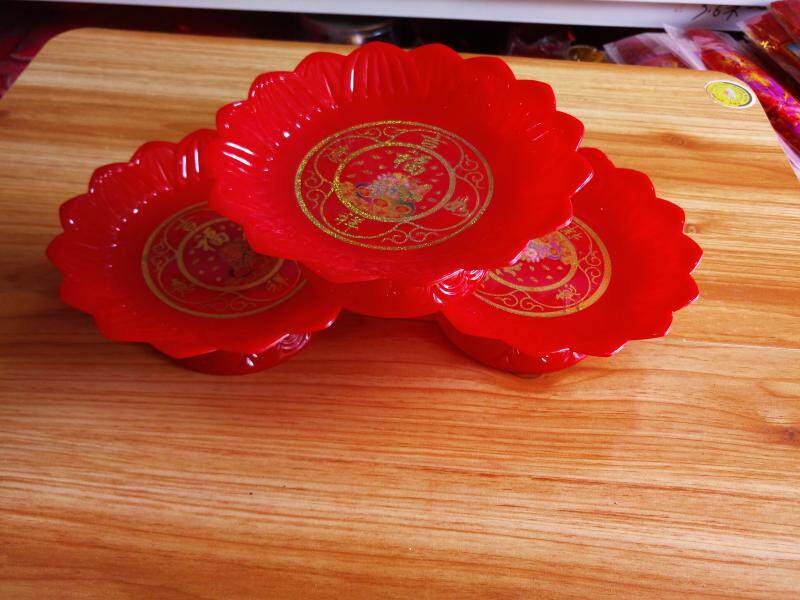 6 inches for fruit tray fruit for pan Guanyin chaeyin dishes for sauces for dishes red plastic Buddha supplies