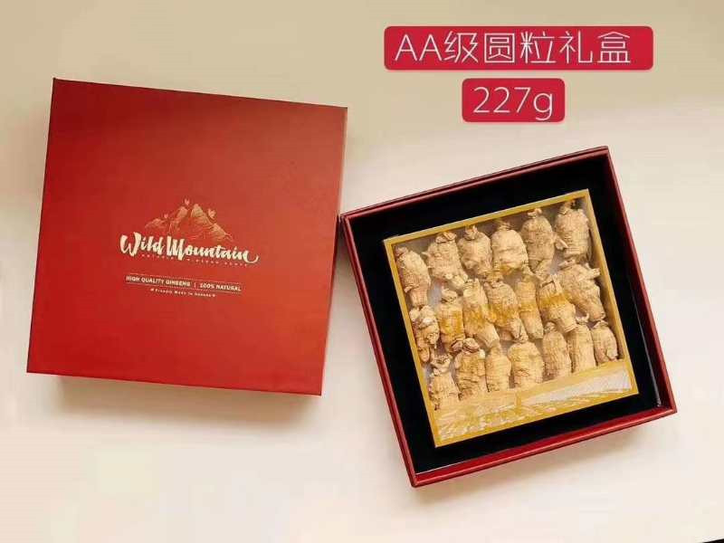 Canadian saponin Koyasan brand wild muntan high-end gift box big bubble round whole branch American ginseng section 227g