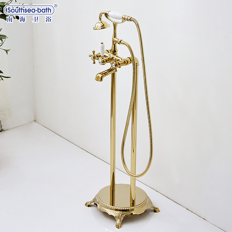Bathtub Floor-Standing Shower Faucet, Vintage European-Style Imperial Concubine Bathtub, Freestanding Tub-Side Floor-Standing Faucet, Shower Head Bathtub Floor-Standing Shower Faucet, Vintage European-Style Imperial Concubine Bathtub, Freestanding Tub-Side Floor-Standing Faucet, Shower Head