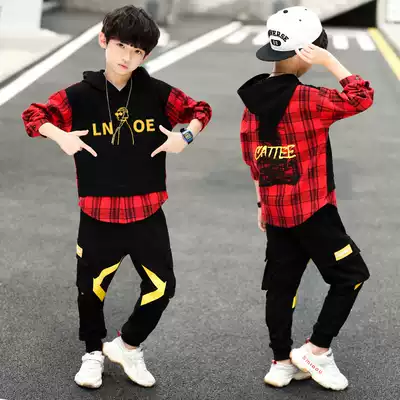 Children's clothing boys autumn suit 2021 new middle and Big Boy spring autumn children Foreign School two sets Korean tide