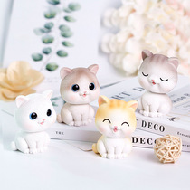 Girl cute cartoon cat resin shaking head ornaments Creative home car decorations Cake baking gifts