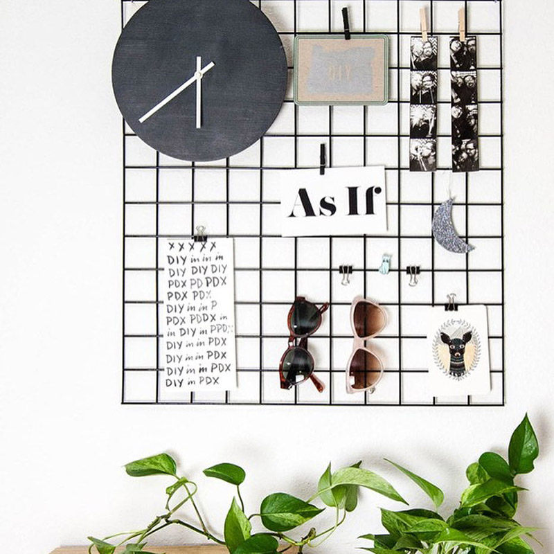 Mesh grid black wire mesh rack bold wrought iron lattice photo wall display rack exhibition stall hanging net rack