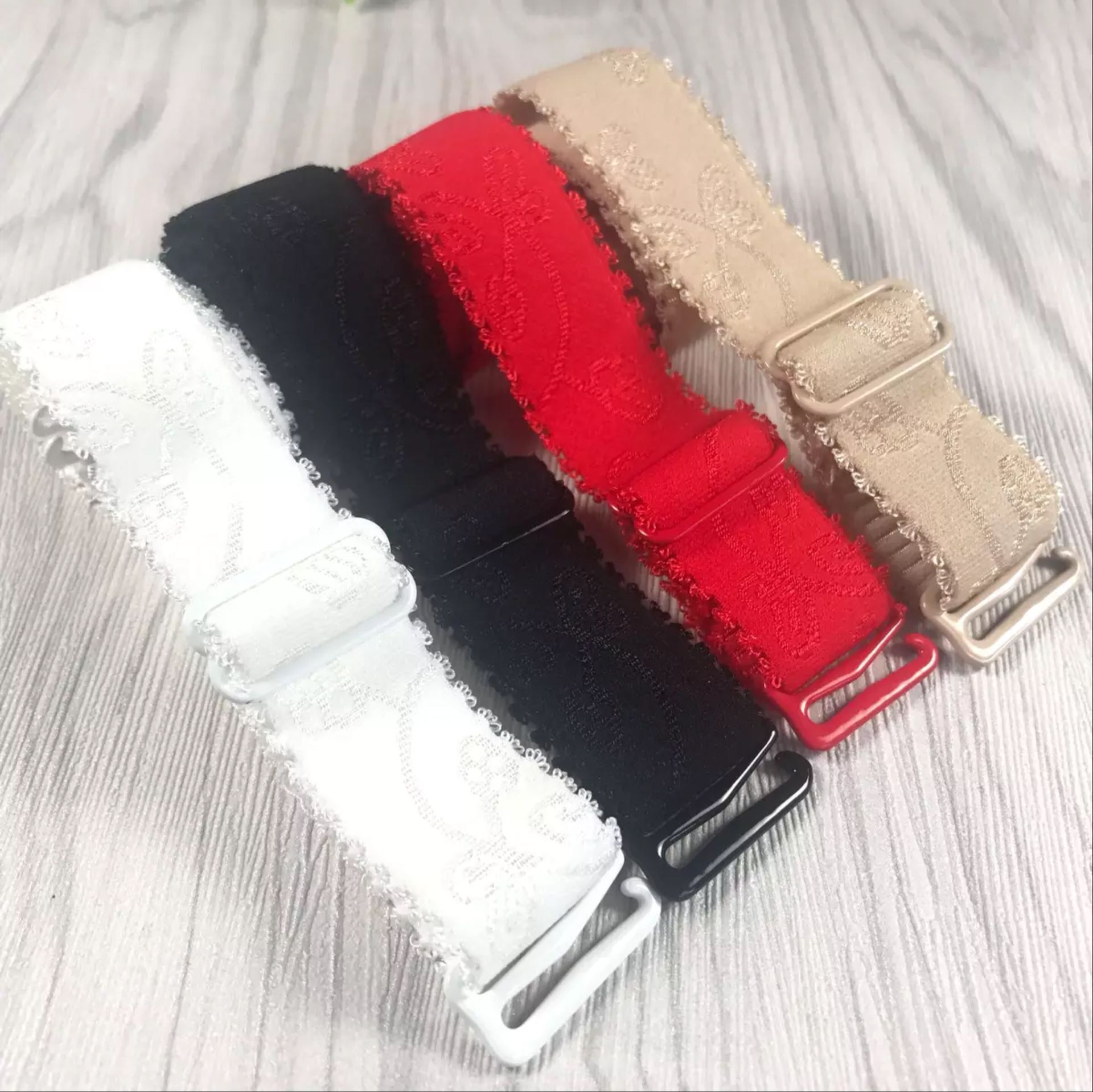 Đồ lót dây đeo vai mở rộng dài chống trượt vải dây đeo vai áo ngực tập hợp cao đàn hồi màu đen trắng dây đeo áo ngực dây ngọc trai đeo áo lót