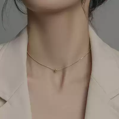 MS necklace female choker neck fashion temperament simple and generous wild 925 sterling silver ins cold wind Net Red