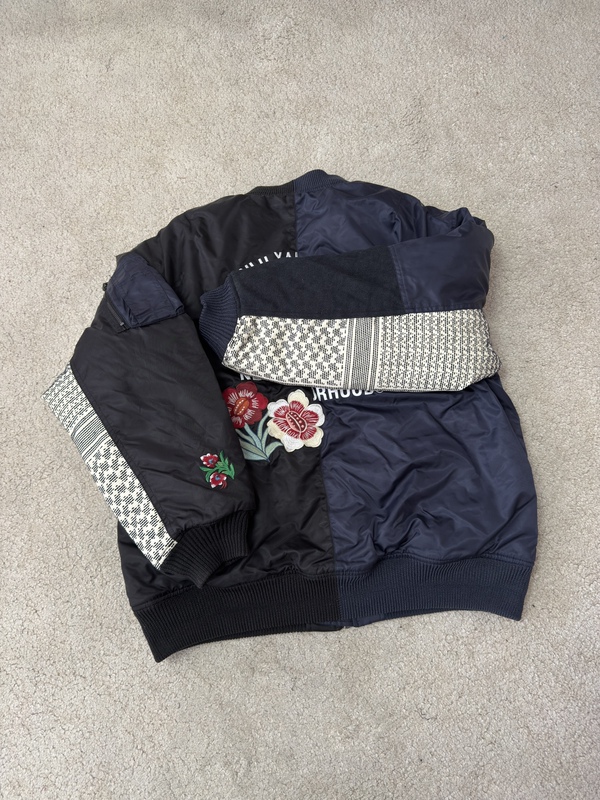 Floral American Bomber Jacket Baseball Uniform Cotton Jacket