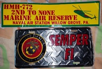 Brand new U.S. Marine Corps original license plate (comes with sticker)