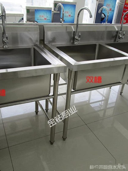 商用不锈钢水槽双槽单槽三槽洗菜盆厨房洗碗池饭店水池消毒洗手池