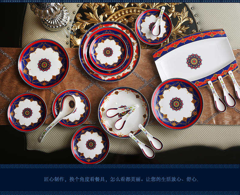 Tangshan porcelain tableware dishes household ceramics gift set chopsticks at Tangshan ipads porcelain rice bowl dish combination
