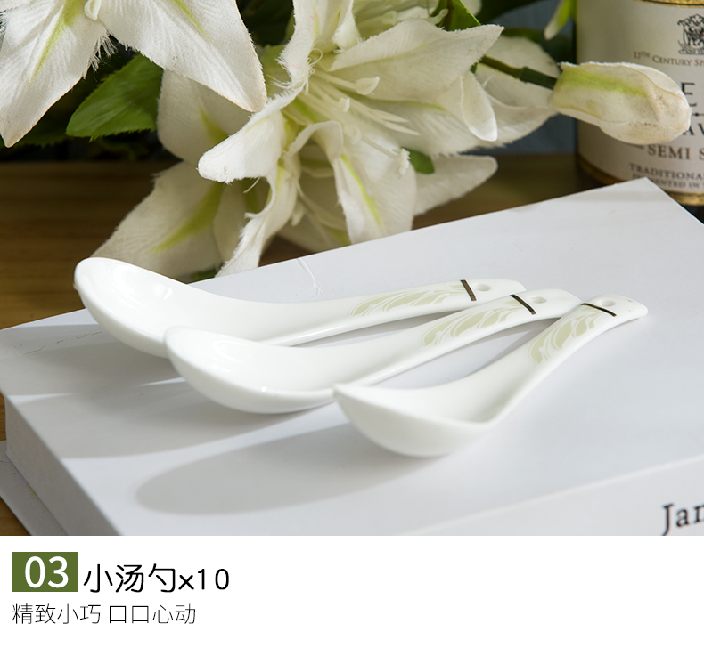 Dishes suit household European jobs Jin Bianjing ceramic bowl Korean 56 skull porcelain plate gift packages