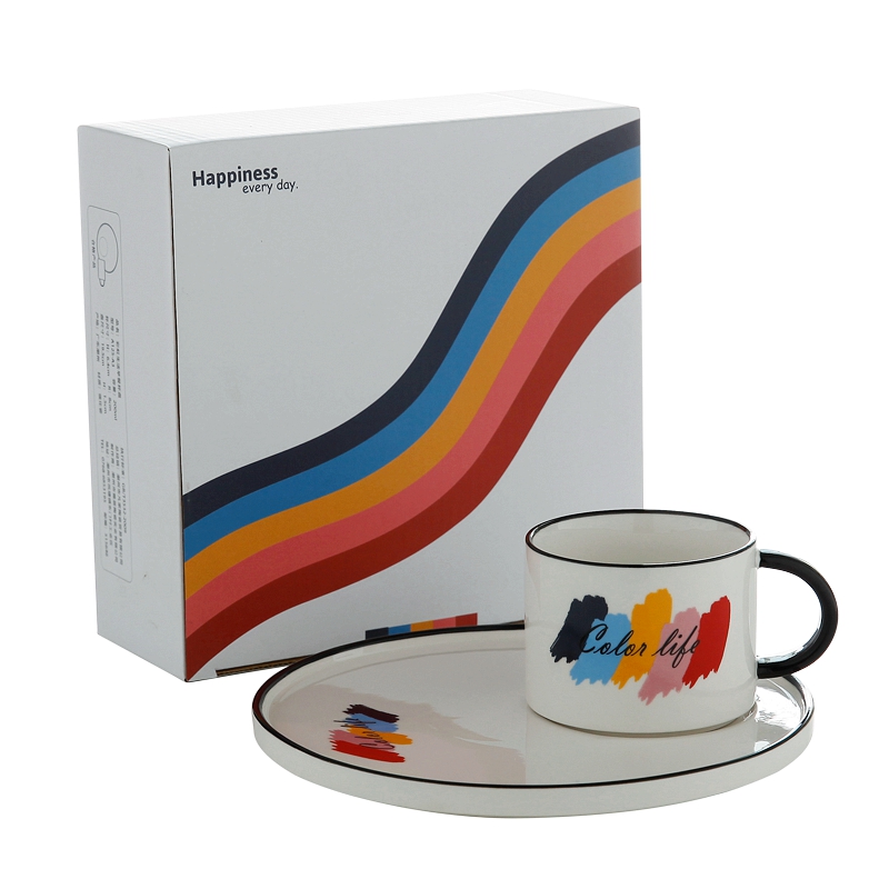 Mark cup Nordic coffee cups and saucers creative office glass ceramic cup a cup of milk for breakfast cup cup suits for
