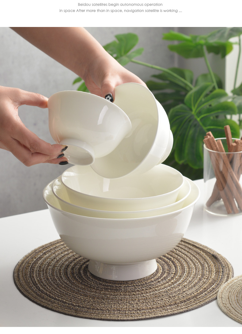 Pure white ipads bowls 4.5 inch footed bowl of household ceramic bowl of rice bowls porringer mercifully rainbow such use cutlery set