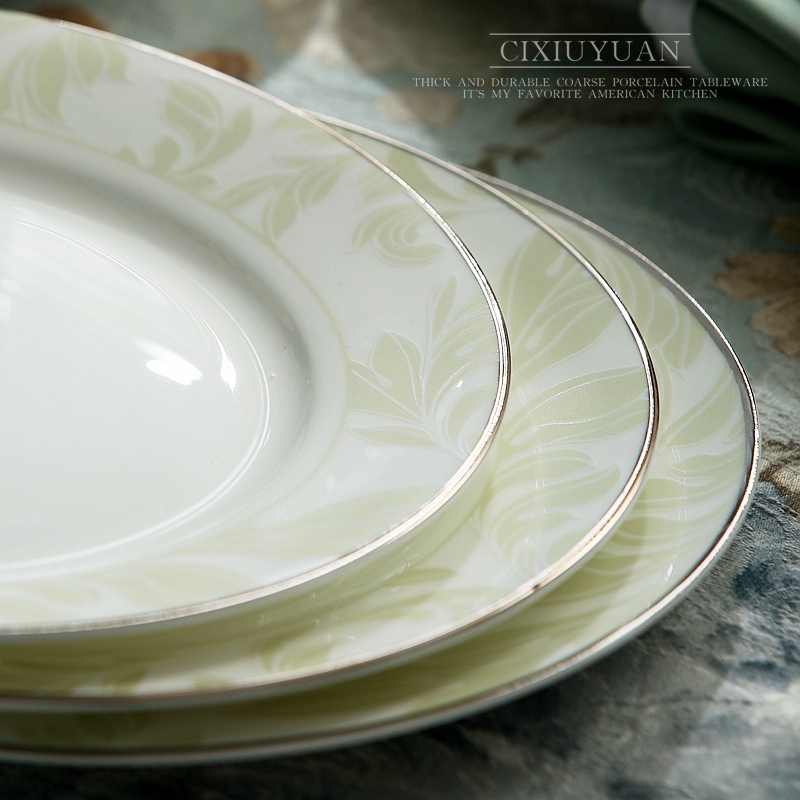 Dishes suit household European jobs Jin Bianjing ceramic bowl Korean 56 skull porcelain plate gift packages