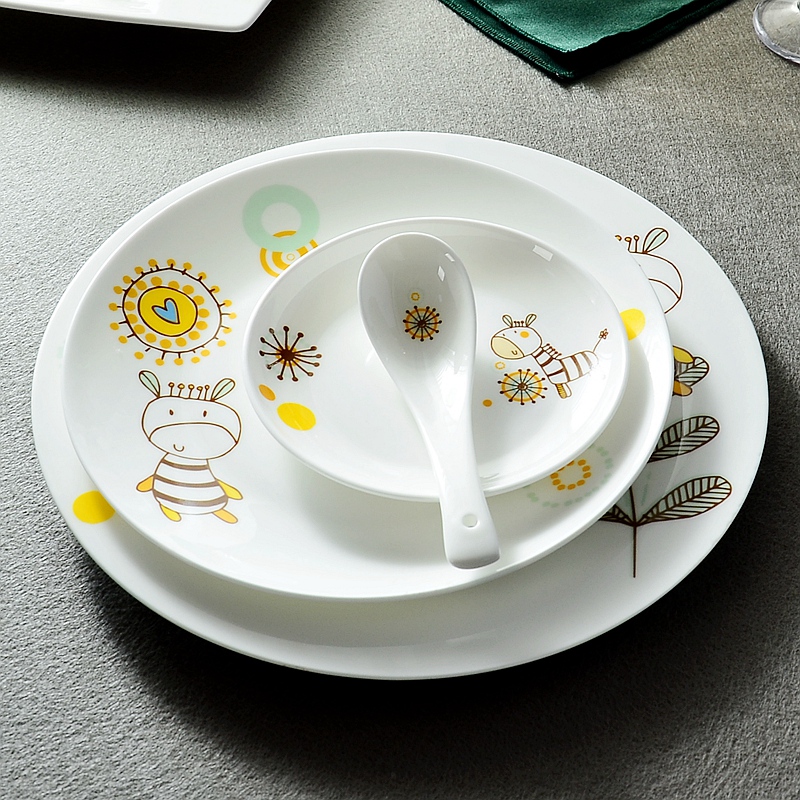 Porcelain show source dishes suit creative household Korean tangshan ipads Porcelain tableware suit dishes contracted combination