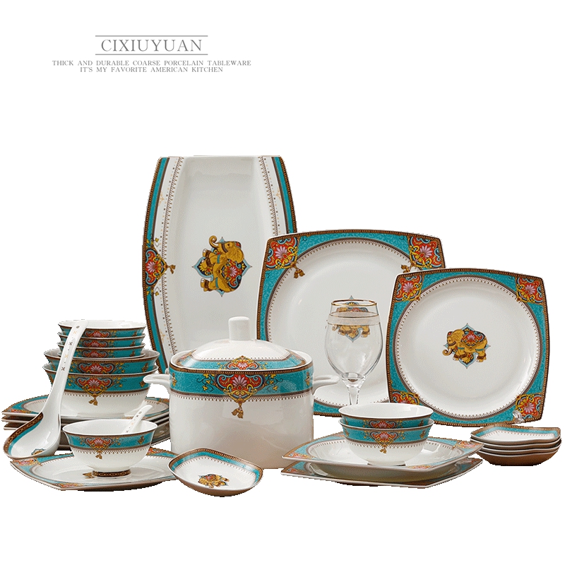 The dishes suit ipads porcelain tableware ceramics from The dishes home plate portfolio Bangkok amorous feelings of European - style bowl chopsticks sets