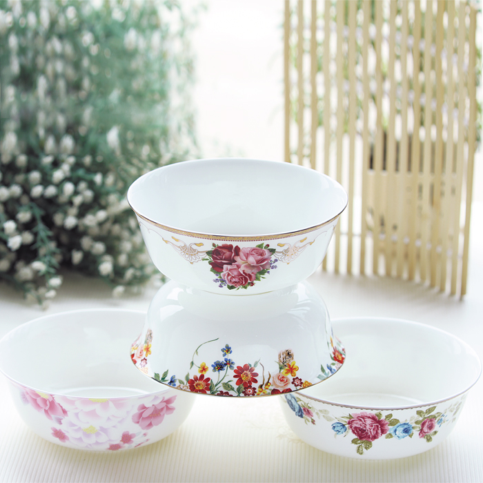 Korean creative 6 inches mercifully rainbow such use ceramic bowl suit ipads bowls of rice bowl bowl bowl cutlery set