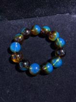 Live broadcast to buy natural amber blue amber Mexican red and blue amber high blue bracelet single string mens and womens loose beads customized bead strings