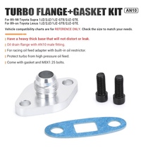 Modified AN10 turbocharger return pipe inlet pipe flange adapter for Toyota 2JZ 1JZ