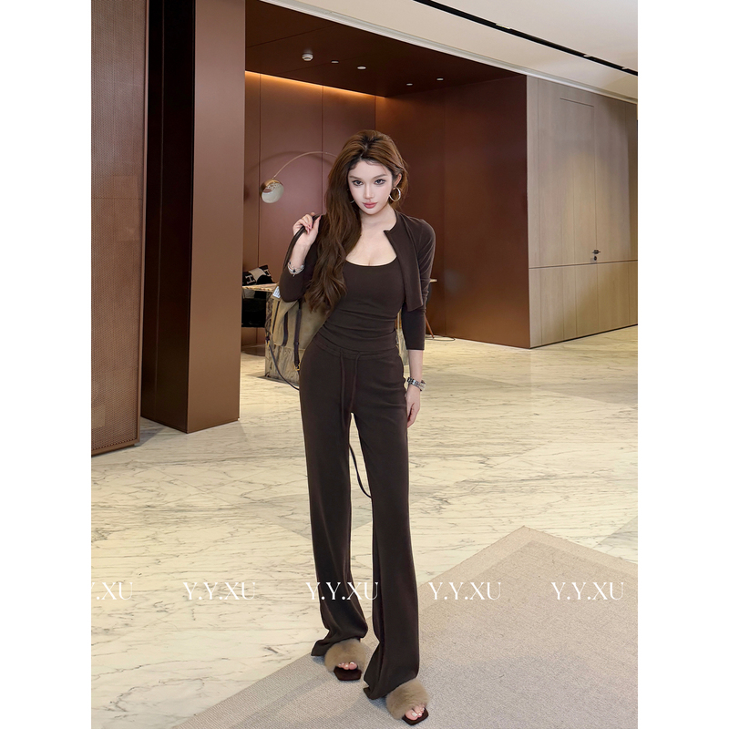 Xu Yuanyuan【Lazy Person's Focus】Casual Suit for Women, Autumn Korean Style, Simple and Elegant Outfit, Complete Set Tz0603 Xu Yuanyuan【Lazy Person's Focus】Casual Suit for Women, Autumn Korean Style, Simple and Elegant Outfit, Complete Set Tz0603