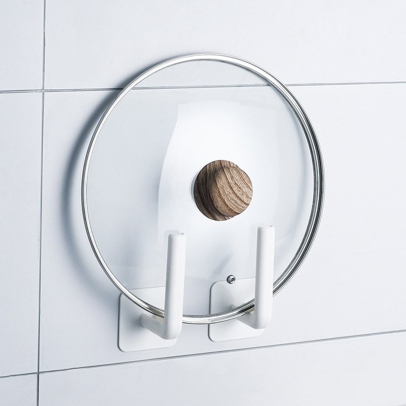 Home Multifunction Hook Free to punch without marks Sticky Hook Kitchen Towel Lid Rack Shelf