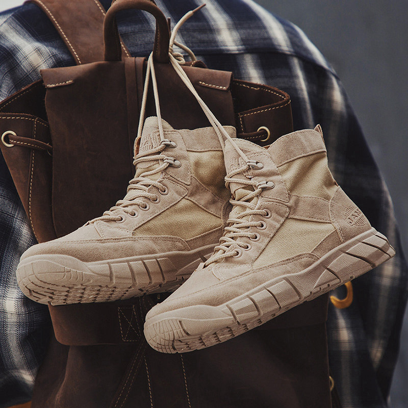 Martin Boots Male wave Inlenty wind high cylinder tooling combat men's shoes midcylinder retro winter gush cotton shoes snowy boots