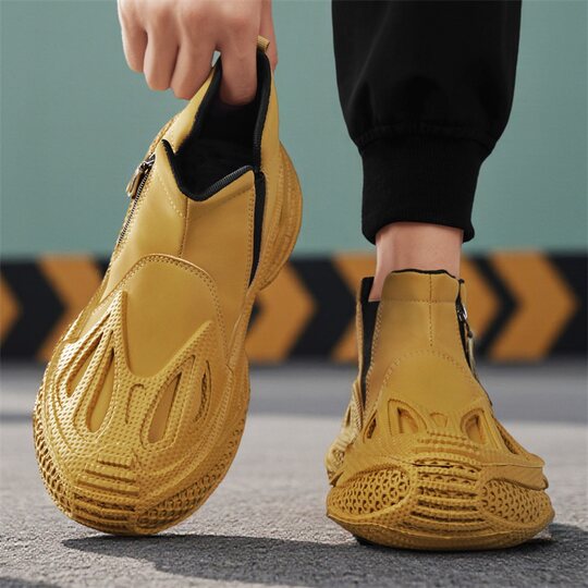 High-top shoes for men in spring, increased thick-soled casual sports dad retro-style desert workwear rhubarb Martin boots