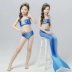 Trẻ em Nàng Tiên Cá Đuôi Áo Tắm Cô Gái Công Chúa Bãi Biển Bikini Chia Cô Gái Hàn Quốc Quần Áo Bơi Set