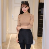 Шорты, демисезонные осенние штаны, сапоги, высокая талия, коллекция 2023, большой размер, А-силуэт