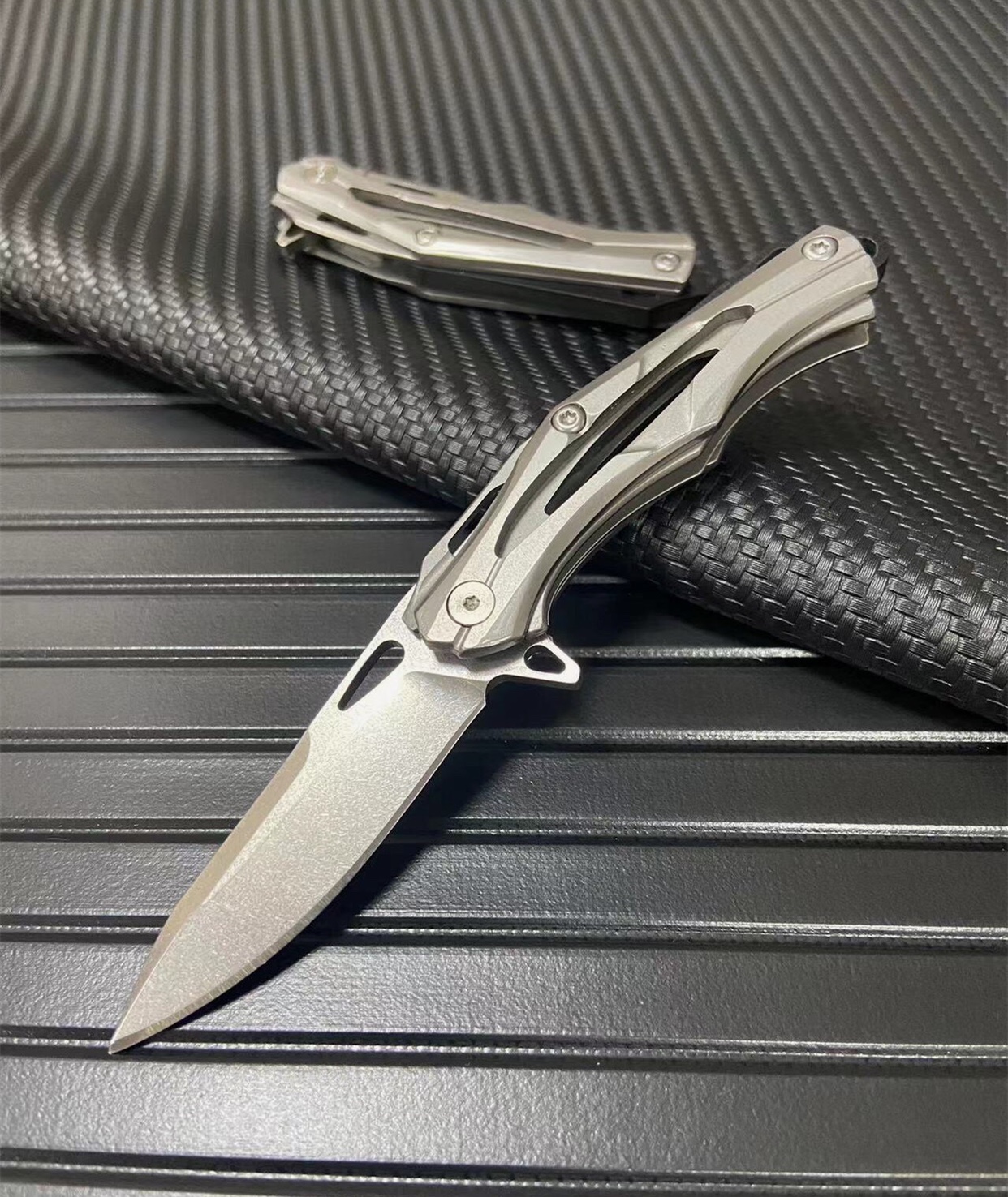 Full steel key folding small knife stainless steel delivery knife portable fruit outdoor knife carry with special small knife-Taobao