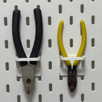 The pliers storage bracket is available in multiple colors and is suitable for ikea skadis hole board accessories. it can be changed into metal square holes or round ones.