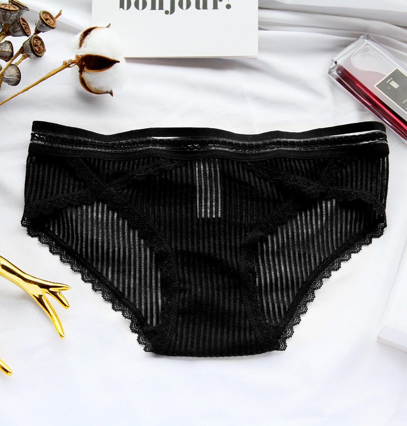 Đinh hương lanh openwork ren eo lưới thoáng khí cotton tam giác eo thấp đồ lót nữ 122 quần lót lọt khe xuyên thấu