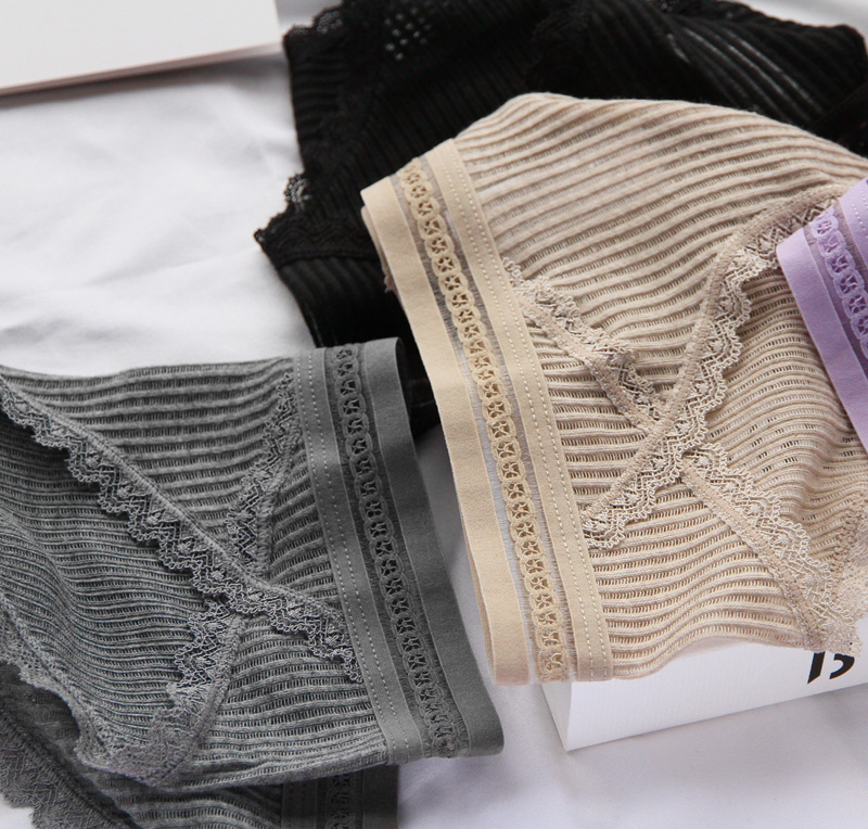Đinh hương lanh openwork ren eo lưới thoáng khí cotton tam giác eo thấp đồ lót nữ 122 quần lót lọt khe xuyên thấu