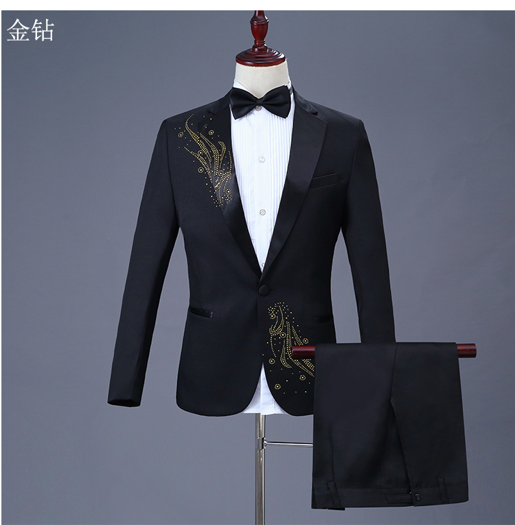 Trang phục mới, nam ca sĩ trưởng thành, chủ nhà, trang phục sáng bóng, hợp xướng sân khấu, trang phục nam, bộ vest bộ vest nam trẻ trung