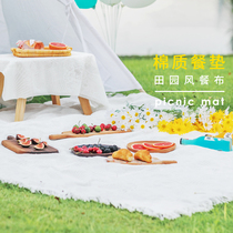 Pastoral Japanese ins Wind waterproof portable moisture-proof picnic mat outing camping outdoor mat padded picnic cloth