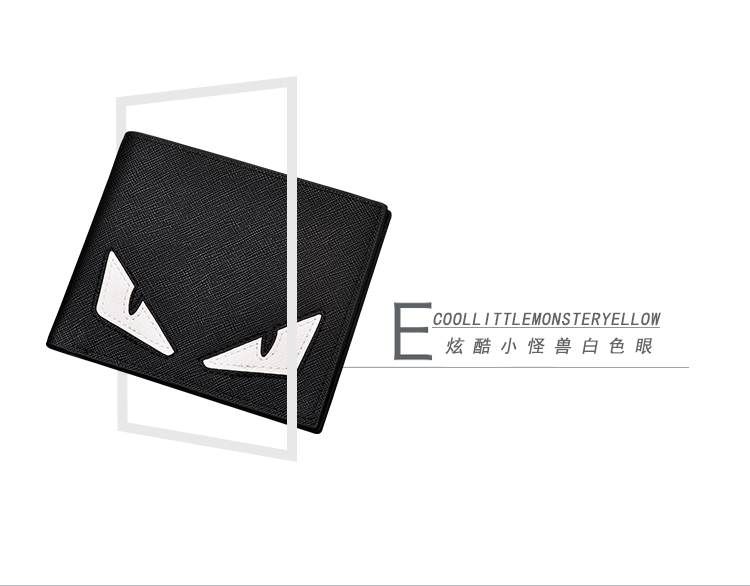 Ví ngắn nam thanh niên thời trang nhiều thẻ Nhật Bản và Hàn Quốc clip cá tính sinh viên cắt ngang ví nhỏ quái vật ví sen