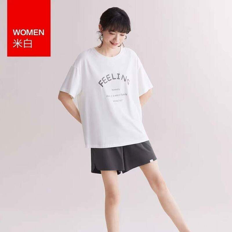 C123 Doujia Couple Style Men's and Women's Pajamas Short-Sleeved Shorts Summer Cool Cotton Loose Casual Home Wear Set