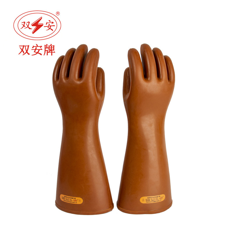 Tianjin Double Amber Cards 40kv Insulation Gloves 40 KV High Pressure Live Work With Electrician Insulation Gloves