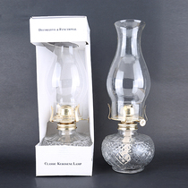 Large kerosene lamp Old-fashioned retro glass oil lamp housewarming for Buddha large-capacity lamps Movie props