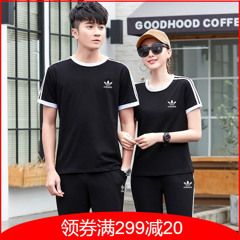 عشاق تي شيرت أديداس مع الرجال والنساء البرسيم الجولة الرقبة الرياضية تنفس القطن قصير الأكمام CY4751 DH3188