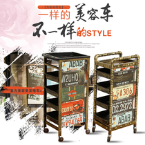 Retro hairdressing cart bar car hair salon hairdressing tool car beauty cart barber shop cart Barber special