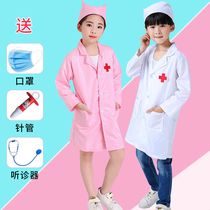 61 Childrens doctors clothing Nurse Conserved Kindergarten Doctors Work Suit White Coat White Mandarin Clothing Show