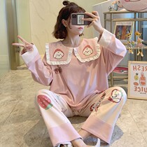 Sleepwear Womens Spring Autumn Season New Long Sleeves Cotton Cute Puppy Two Suits Outside Wearing Sweetness Day Family Residence Clothes