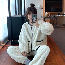 Coral Suede Pajamas Woman Autumn Winter Plus Suede Thickened sweet and cute spring autumn season can be worn outside the home Clothing Warm Suit