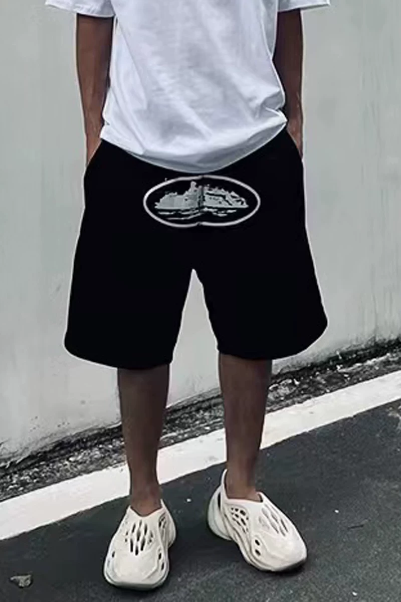 Corteiz Vibe Shorts хип-хоп стиль, брюки, американский стиль, свободный крой, эластичная талия