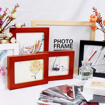 Flat photo frame hanging wall free hole 5 inch 7 inch 10 inch 14 inch round solid wood printable photo set buy one get one free